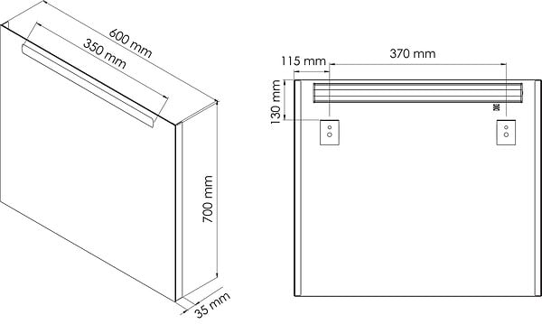 ONDEE - Miroir rétro-éclairant ADEL - Argent - 60x70cm - Verre - Cadre aluminium - large