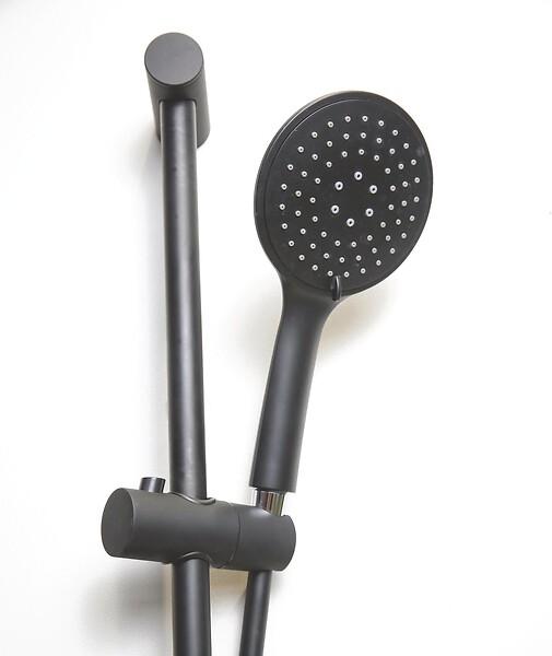 ONDEE - Kit barre de douche à douchette sans mitigeur SILKY - H65cm - Finition noir mat - large