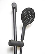 ONDEE - Kit barre de douche à douchette sans mitigeur SILKY - H65cm - Finition noir mat - vignette
