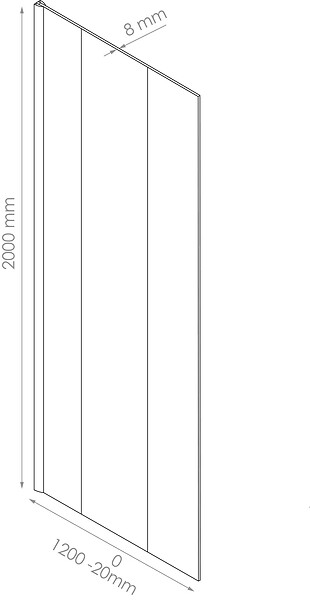 ONDEE - Paroi de douche ITALIENNE - Verre trempé 8mm - Sérigraphie Miroir - 120x200cm - large