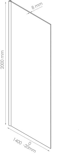 ONDEE - Paroi de douche ITALIENNE - Verre trempé 8mm - Transparent - 140x200cm - large