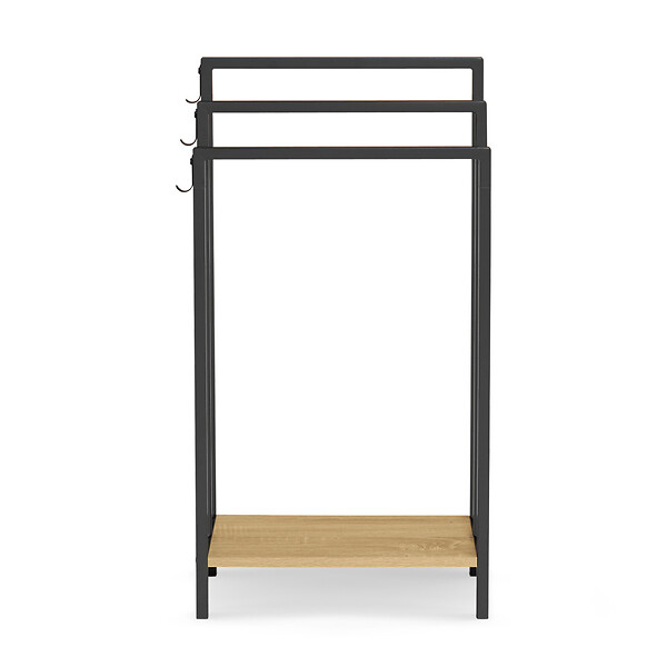 ID MARKET - Porte-serviettes sur pied 3 niveaux DETROIT avec étagère design industriel - large