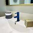 ESSEBAGNO - Luisa mitigeur lave-mains bleu eau chaude et froide - vignette