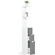 ID MARKET - Meuble WC étagère WILLY bois 3 portes blanc et gris - vignette