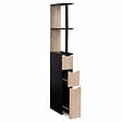 ID MARKET - Meuble WC étagère WILLY bois 3 portes noir et hêtre - vignette