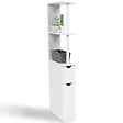 ID MARKET - Meuble WC étagère WILLY bois 2 portes blanc - vignette