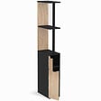 ID MARKET - Meuble WC étagère WILLY bois 2 portes noir et hêtre - vignette