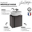 JACOB DELAFON - Meuble WC sous vasque JACOB DELAFON, Nouvelle Vague + vasque Gris anthracite, v. gauche - vignette