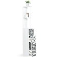 ID MARKET - Meuble WC étagère bois WILLY 3 portes blanc et motif carreaux de ciment gris - vignette