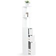 ID MARKET - Meuble WC étagère WILLY bois 3 portes blanc - vignette