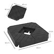 OUTSUNNY - Lot de 4 dalles de lestage parasol déporté piètement croix - à lester eau ou sable - HDPE noir - vignette