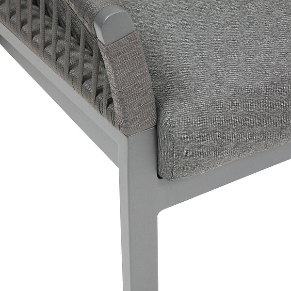 HESPERIDE - Fauteuil de salon de jardin "Oriengo" anthracite & graphite en aluminium traité époxy - large