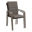 HESPERIDE - Fauteuil de jardin empilable "Diese" mocha & praline en aluminium traité époxy - vignette