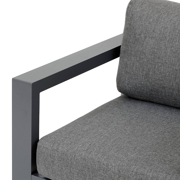 HESPERIDE - Fauteuil de salon de jardin "Évasion" graphite polyester et aluminium - large