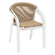 HESPERIDE - Fauteuil de jardin empilable "Riu" miel & blanc en aluminium traité en epoxy - vignette