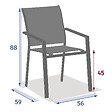 HESPERIDE - Fauteuil de jardin empilable "Essentia" bleu canard & graphite en aluminium traité epoxy - vignette