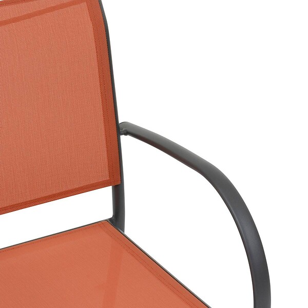 HESPERIDE - Fauteuil de jardin empilable "Piazza" ambre & graphite en aluminium traité en epoxy - large