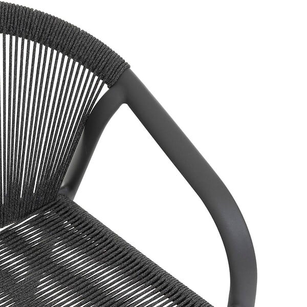 HESPERIDE - Fauteuil de jardin empilable "Riu" anthracite & graphite en aluminium traité en epoxy - large