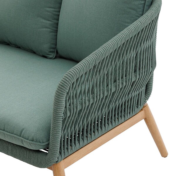 HESPERIDE - Fauteuil de salon de jardin "Orissa" vert olive polyester et acier - large