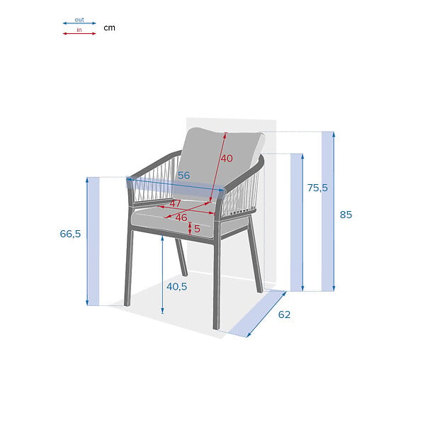 HESPERIDE - Lot de 2 fauteuils de jardin "Oriengo" taupe & blanc en aluminium et mailles tressées - large