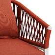 HESPERIDE - Lot de 2 fauteuils de jardin "Oriengo" brique & blanc en aluminium et mailles tressées - vignette