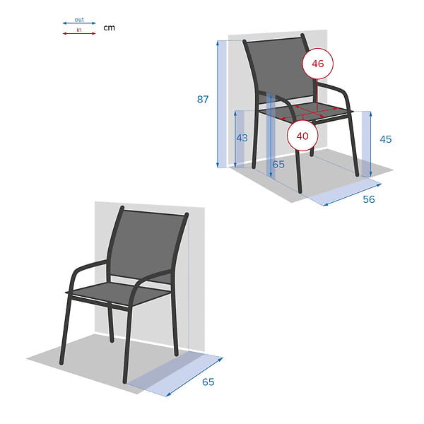 HESPERIDE - Fauteuil de jardin empilable "Piazza" lin & blanc en aluminium traité époxy - large