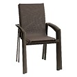 HESPERIDE - Fauteuil de jardin empilable "Axant" wengé & praline en aluminium traité époxy - vignette