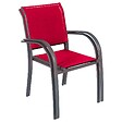 HESPERIDE - Fauteuil de jardin empilable "Piazza" grenade & graphite en aluminium traité époxy - vignette