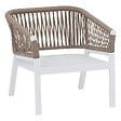 HESPERIDE - Fauteuil de salon de jardin "Oriengo" taupe & blanc en aluminium traité époxy - vignette