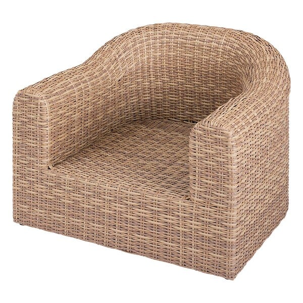 HESPERIDE - Fauteuil de salon de jardin "Mooréa" savana aluminium traité époxy en résine tressée - large