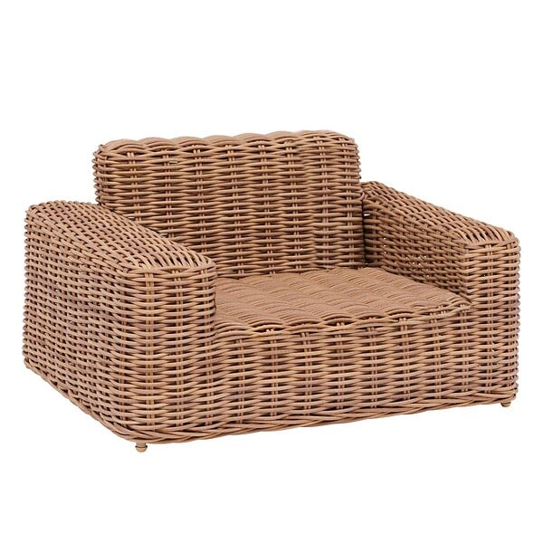HESPERIDE - Fauteuil de salon de jardin "Savinia tahini" en aluminium traité époxy - large