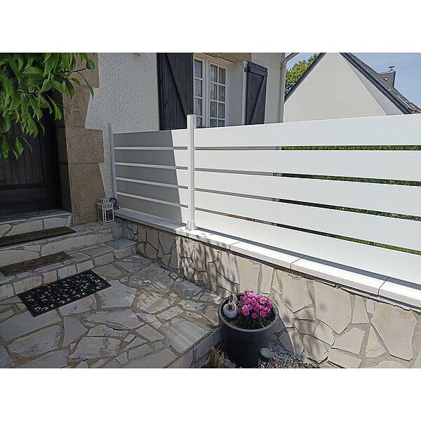 INTERSUN - Clôture ranch panneau ajouré 5 lames L 1911 x H 915 mm - Blanc RAL 9010 - large