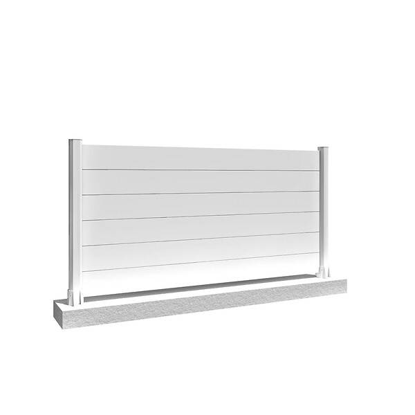 INTERSUN - Clôture ranch panneau plein 6 lames L 1911 x H 965 mm - Blanc RAL 9010 - large