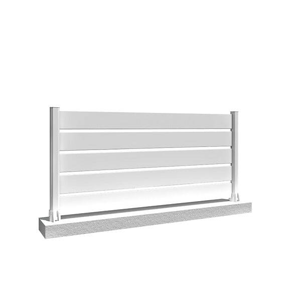 INTERSUN - Clôture ranch panneau ajouré 3 lames L 1911 x H 565 mm - Blanc RAL 9010 - large