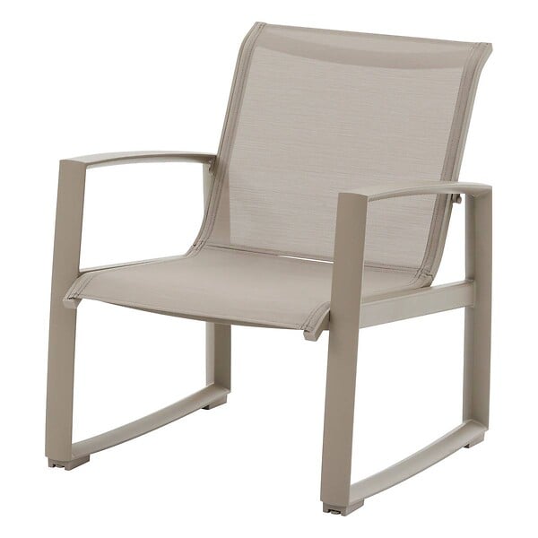HESPERIDE - Salon de jardin "Boreane" Noisette & café 5 places en aluminium texaline et polyester - large