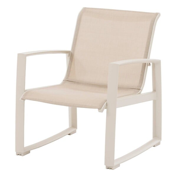 HESPERIDE - Salon de jardin "Boreane" lin & argile 5 places en aluminium texaline et polyester - large