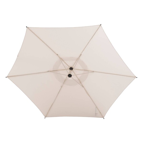 HESPERIDE - Parasol déporté rond "Manoa" argile & blé 3m en aluminium acier et polyester - large