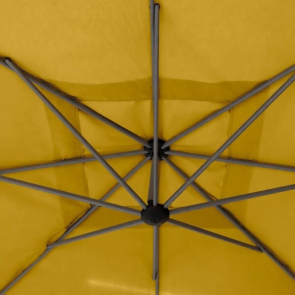 HESPERIDE - Parasol déporté carré "Manoa" jaune moutarde D2,5x2,5m en acier - large