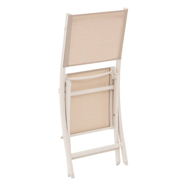 HESPERIDE - Lot de 4 chaises de jardin pliantes "Essentia" lin & argile - large