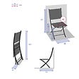 HESPERIDE - Lot de 4 chaises de jardin pliantes "Modula" grenade & graphite en acier traité époxy - vignette