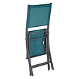 HESPERIDE - Lot de 4 chaises de jardin pliantes "Essentia" bleu canard & graphite en aluminium traité époxy - vignette
