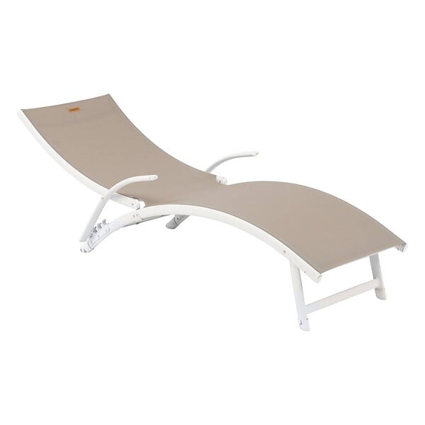 HESPERIDE - Transat "Samba" noisette & blanc en aluminium traité époxy - large