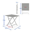 HESPERIDE - Table de jardin pliante carrée "Greensboro" vert laurier 2 places en acier - vignette
