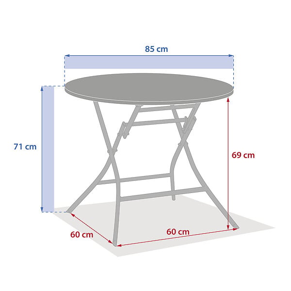 HESPERIDE - Table de jardin pliante ronde "Greensboro" vert olive 4 places en acier - large