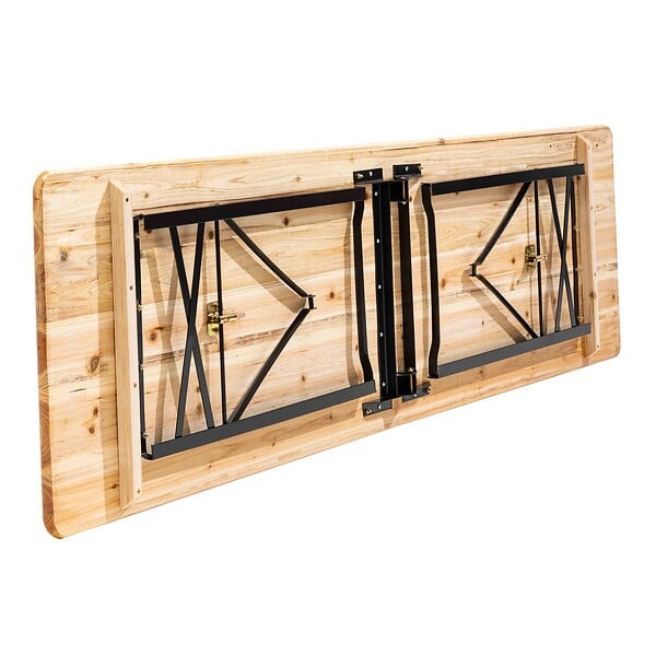 OVIALA - Table de brasserie en bois pliante 218 cm - Table brasserie pliante - large