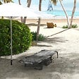 OUTSUNNY - Lot de 2 transats bains de soleil pliables inclinables - tétière, matelas épais - métal tissu gris - vignette