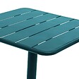 HESPERIDE - Table de jardin carrée "Phuket" bleu canard 2 places en acier traité époxy - vignette