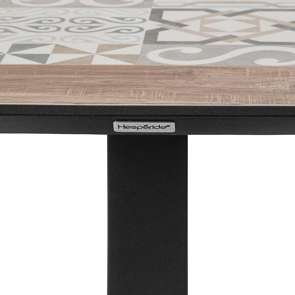 HESPERIDE - Table de jardin bistro "Lambada" céramique & graphite 2 places en acier et céramique - large