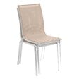 HESPERIDE - Chaise de jardin empilable "Axant" lin & blanc en aluminium traité époxy - vignette