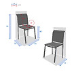 HESPERIDE - Chaise de jardin empilable "Essentia" bleu canard & graphite en aluminium traité époxy - vignette